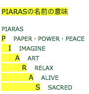 PIARASの意味